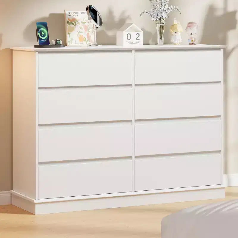 COZONY 51 Wide 8-Drawer Double Dresser Large Horizontal Chest with Deep Drawers & Wide Top for Bedroom, Closet, Living Room & Hallway