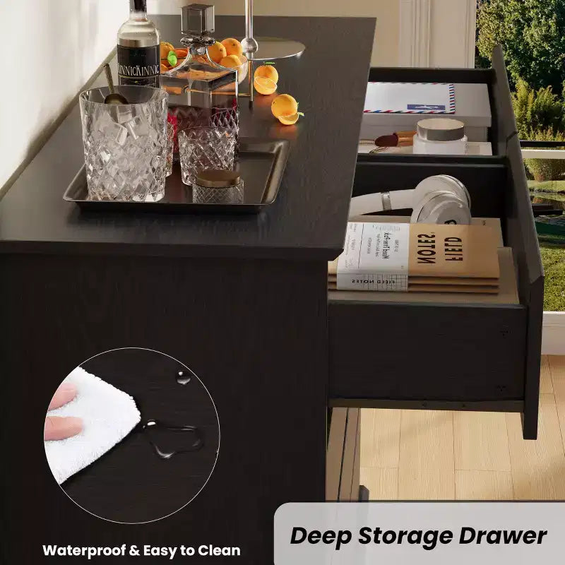 COZONY 51 Wide 8-Drawer Double Dresser Large Horizontal Chest with Deep Drawers & Wide Top for Bedroom, Closet, Living Room & Hallway