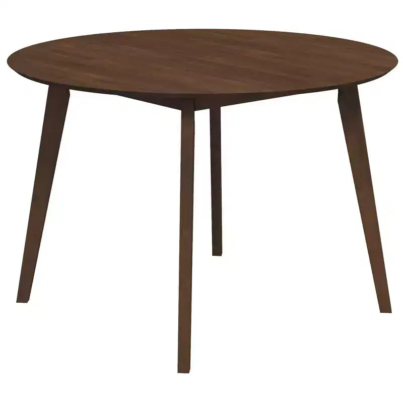 48 Mid-Century Walnut Solid-Wood Dining Table Kid-Safe Beveled Edge, Seats 4, Brown Stain Finish