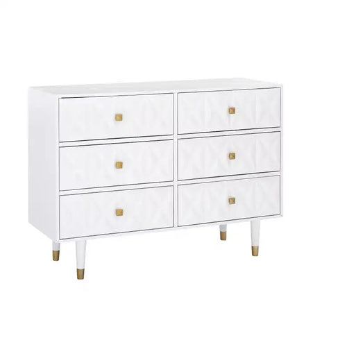 6 Drawer Geo Textured Dresser - Linon