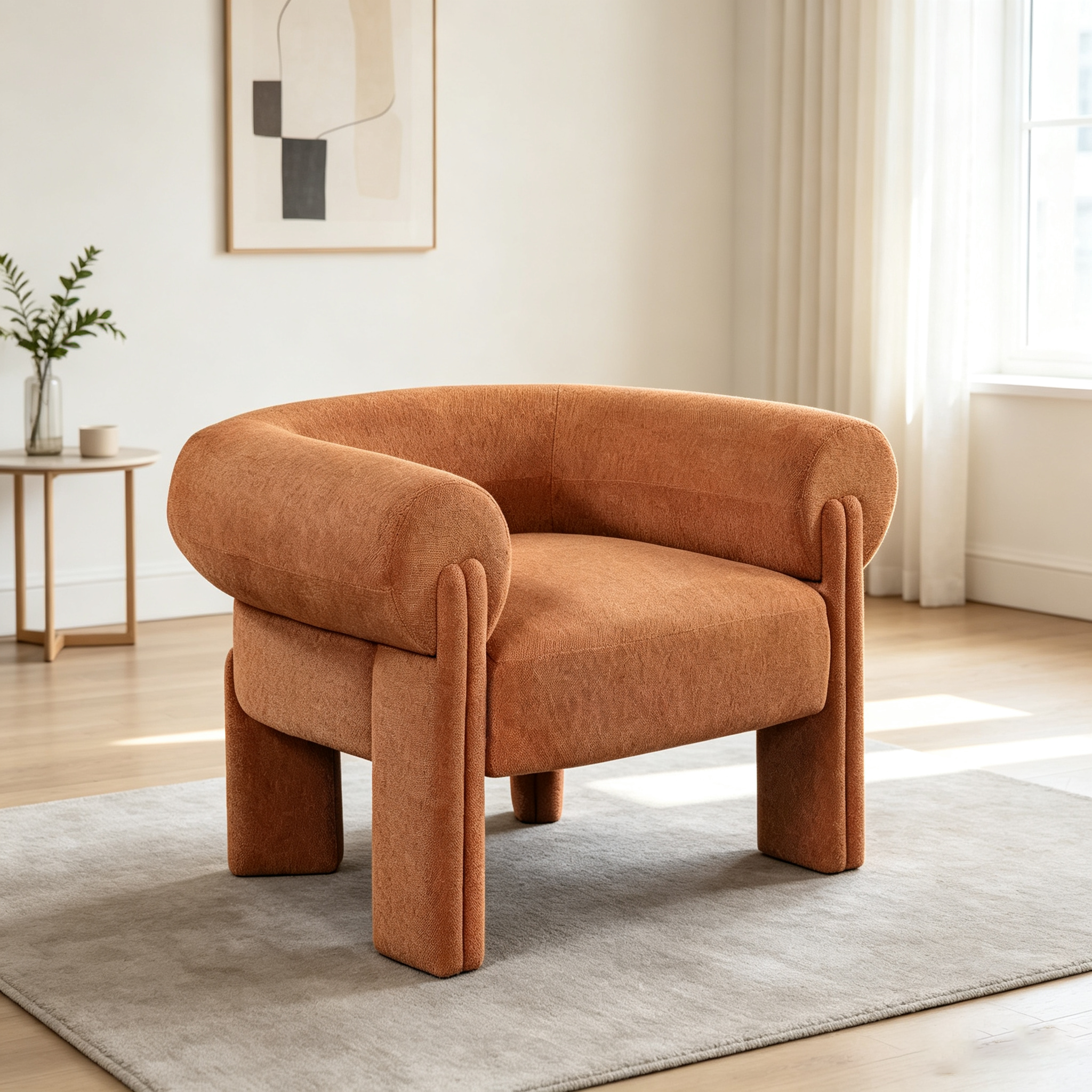 Polyester Fabric Accent Chair